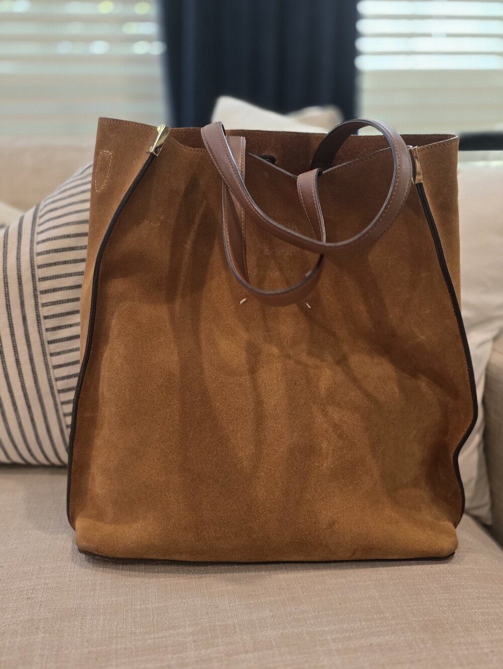🌟Maison Margiela Caramel Brown Suede Tote/Bucket Bag - Picture 3 of 15